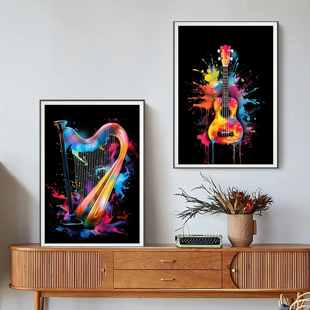 Póster con imágenes de instrum - Picture Of Musical Instrument reseña y precio